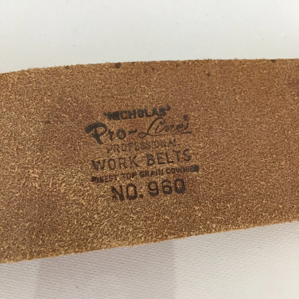 Nicholas Pro-Line Top Grain Cowhide Leather Professional Work Belt No. 960 Brown
